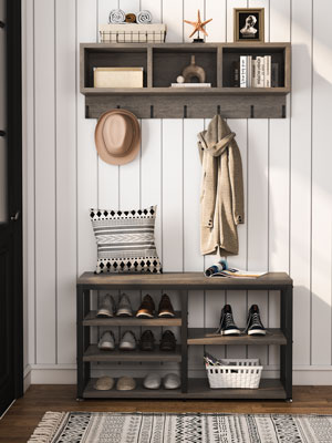 coat bench rack