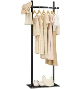 ENUMAIL Coat Rack Freestanding with Natural Rock Base, Metal Coat Hanger Stand, Industrial Garmen...