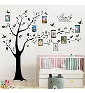 Large Family Photo Tree Wall Sticker 3D Peel and Stick Vinyl Photo Frame Tree Wall Decals Removab...
