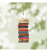 Book Christmas Tree Ornament, Gifts for Book Lovers, Acrylic Creative Christmas Book Car Decorati...