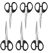 Scissors All Purpose,6 inch Scissors Set of 6,Comfort-Grip Handles Sharp Pointed Scissor,Great fo...