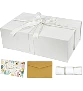 YINUOYOUJIA Large Gift Box14x9x4.5 Inch,White Gift Box with Magnetic Closure Lid,Ribbon and Card,...