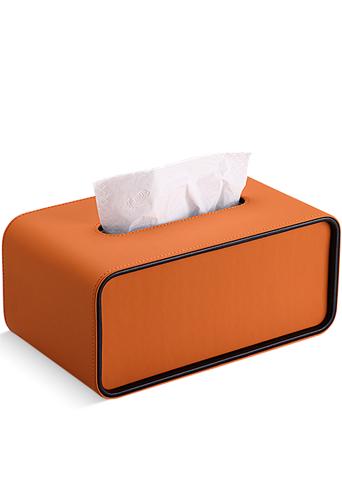 rectangular kleenex box cover orange