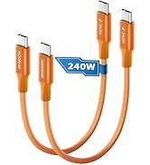 Moorami 2-Pack 0.5ft 240W USB C to C Cable, Power Bank Pocket Charging | Short 6-Inch Portable Co...