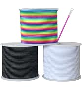 WANSPOORTS 1mm 165ft Rainbow Stretchy Bracelet String, Sturdy Gradient Color Elastic String Elast...