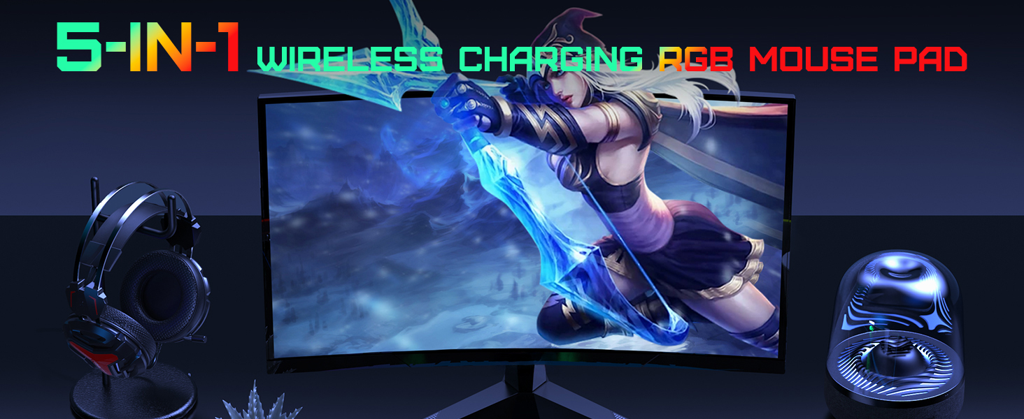 5-in-1 wireless charging mouse pad