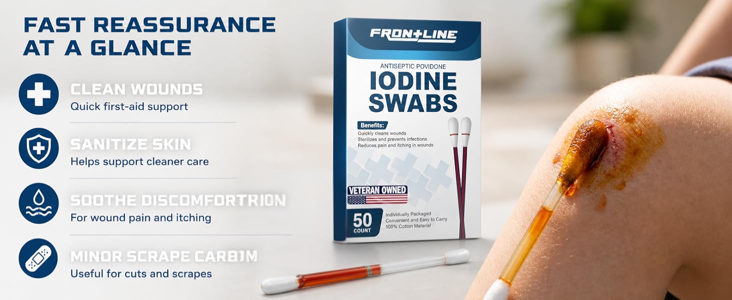 first aid essentials iodine spray tincture 10 percent wound care ointment cleaning swabs tips