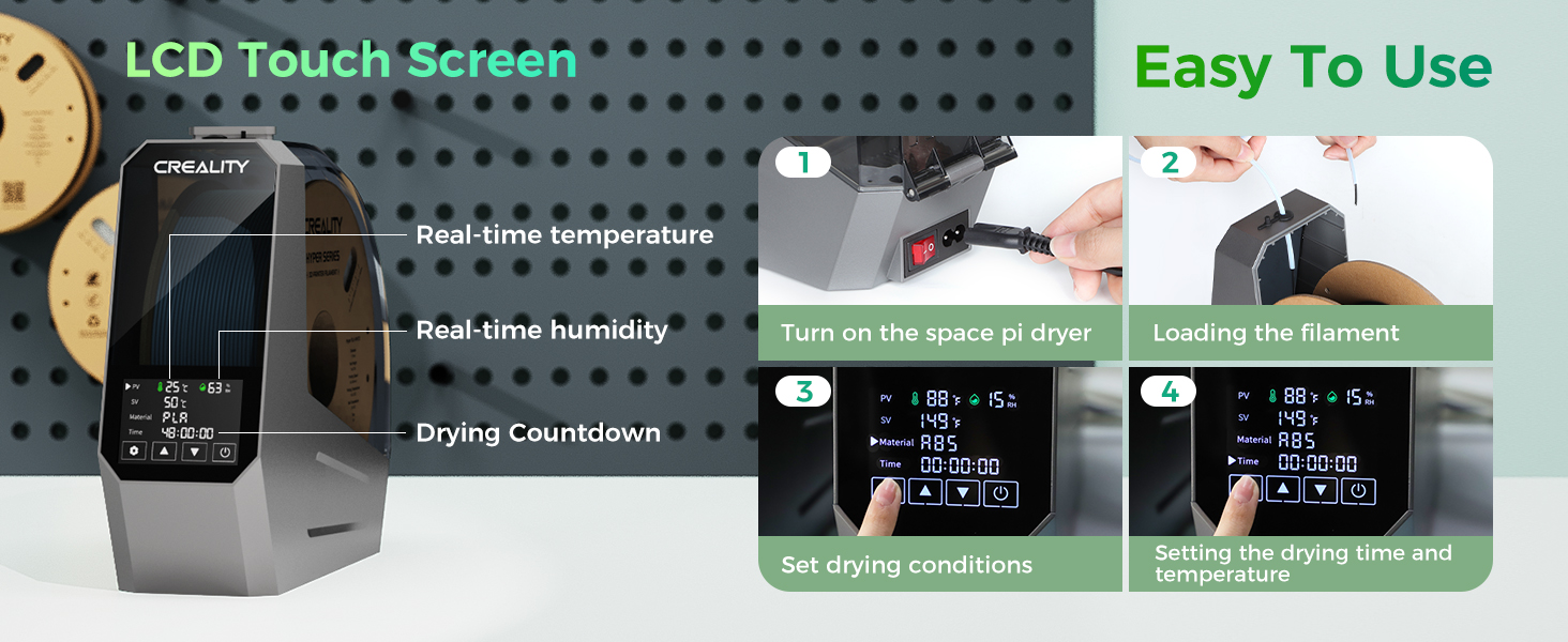 filament dry box Space Pi Filament Dryer filament dryer 3d printer filament dryer with touch screen