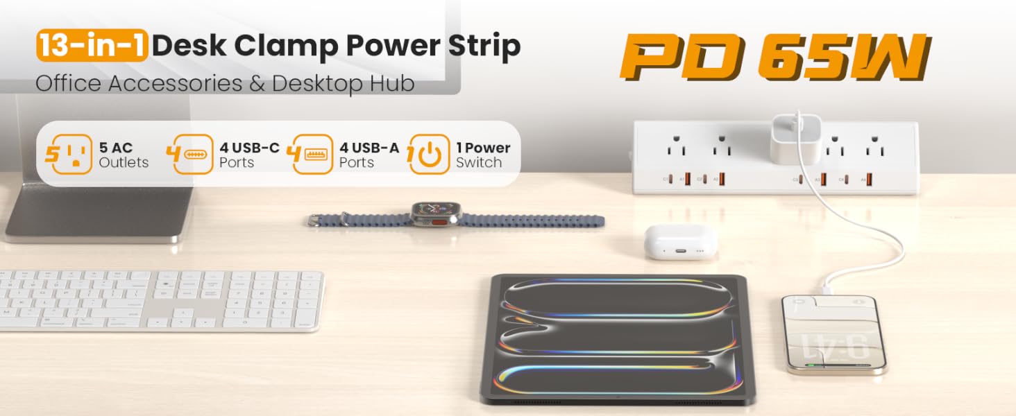 VILONG Desk Clamp Power Strip