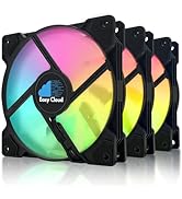 Easy Cloud 120mm RGB Fans 4PIN PWM Computer Case Cooler Up to 1600 RPM CPU Quiet Hydraulic Bearin...