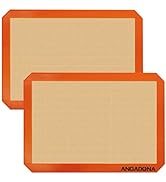 Silicone Baking Mat Sheets Set, Easy Clean &Non-Stick Food Grade Reusable Baking Mat, 2 Half Shee...