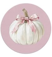 XUNLURY Preppy Fall White Pumpkin Mouse Pad for Desk, Coquette Pink Bow Autumn Pumpkin Mousepads ...