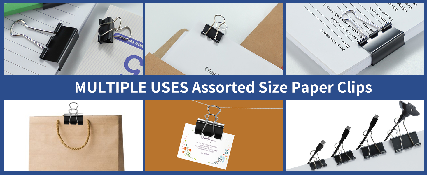 Binder Clips Paper Clamps Assorted Sizes