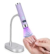 Linssy Mini UV Light for Nails with Auto Sensor & Gooseneck Stand,Portable Cordless Nail Lamp Fla...