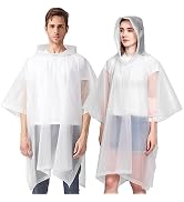 RUISHYY Rain Ponchos for Adults (2-5 Pack), Reusable EVA Rain Poncho Portable Rain Coats for Men ...