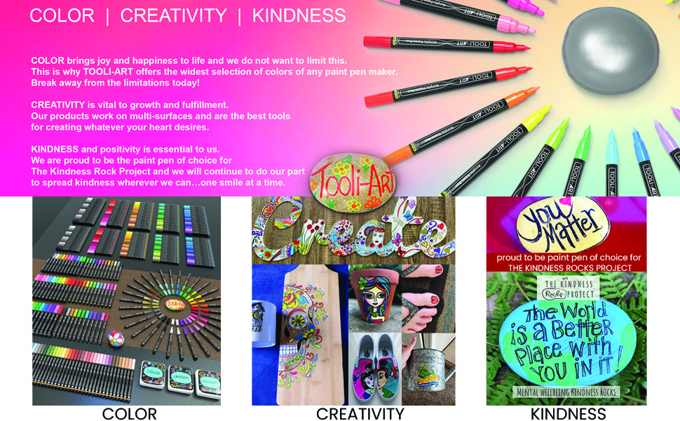 Tooli-Art maker of paint pens for rock painting, canvas, wood, metal, glass, stone, ceramics, cloth