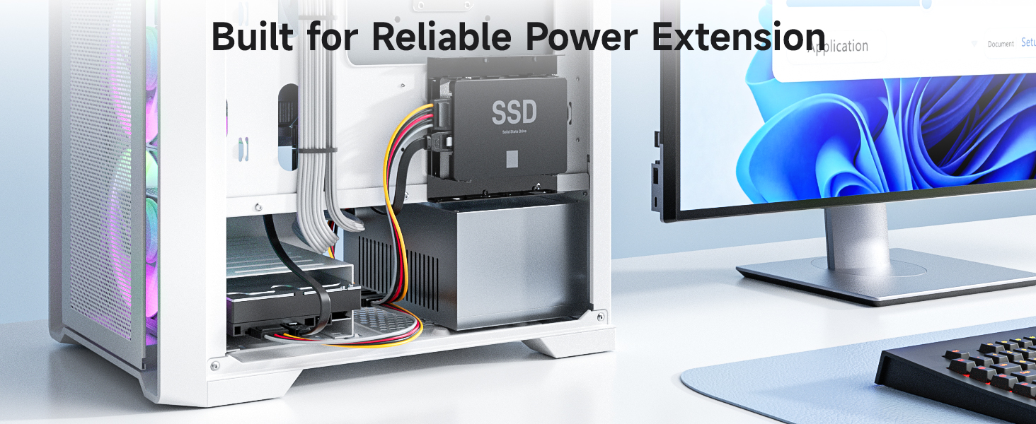 15 Pin SATA Power Extension Cable