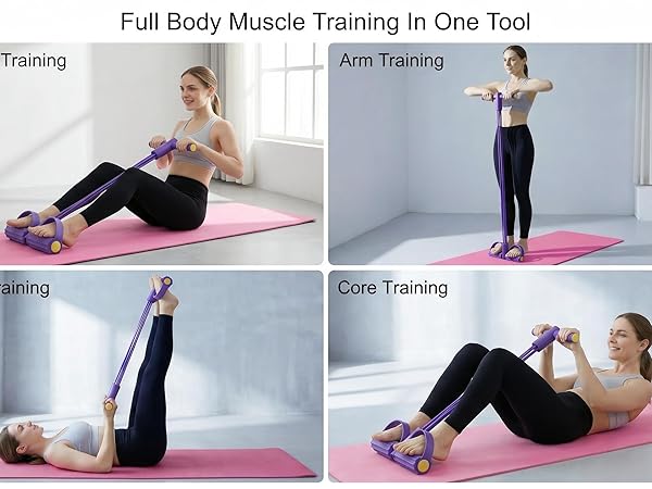 6 Tubes Pedal Resistance Bands with Handles