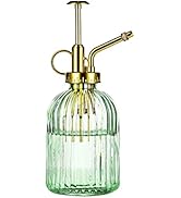 Aebor Glass Plant Mister Spray Bottle, 6.5" Green Glass Water Spray Bottle with Gold Top Pump Sma...
