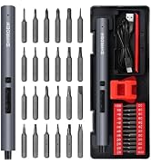 SHARDEN Mini Electric Screwdriver, 29 in 1 Small Electric Screw Driver Kit with 24 Magnetic Bits,...