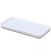Ceramic Vanity Tray Small Rectangle, Bathtub Tray Bathroom Organizer, Cosmetics Holder for Tissue...