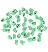 50Pcs 2 Pin Terminal Block, Wiring & Connecting Terminal Blocks Connectors, 2-Pin 2.54mm Pitch Mo...