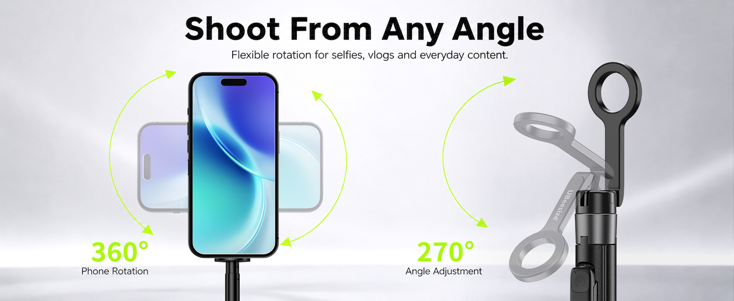 Shoot From Any Angle, Flexible rotation for selfies, everyday content