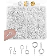 FIVEIZERO 600pcs Small Eye Pins for Jewelry Making & DIY Crafts, Mini Eyelet Screws for Art Proje...