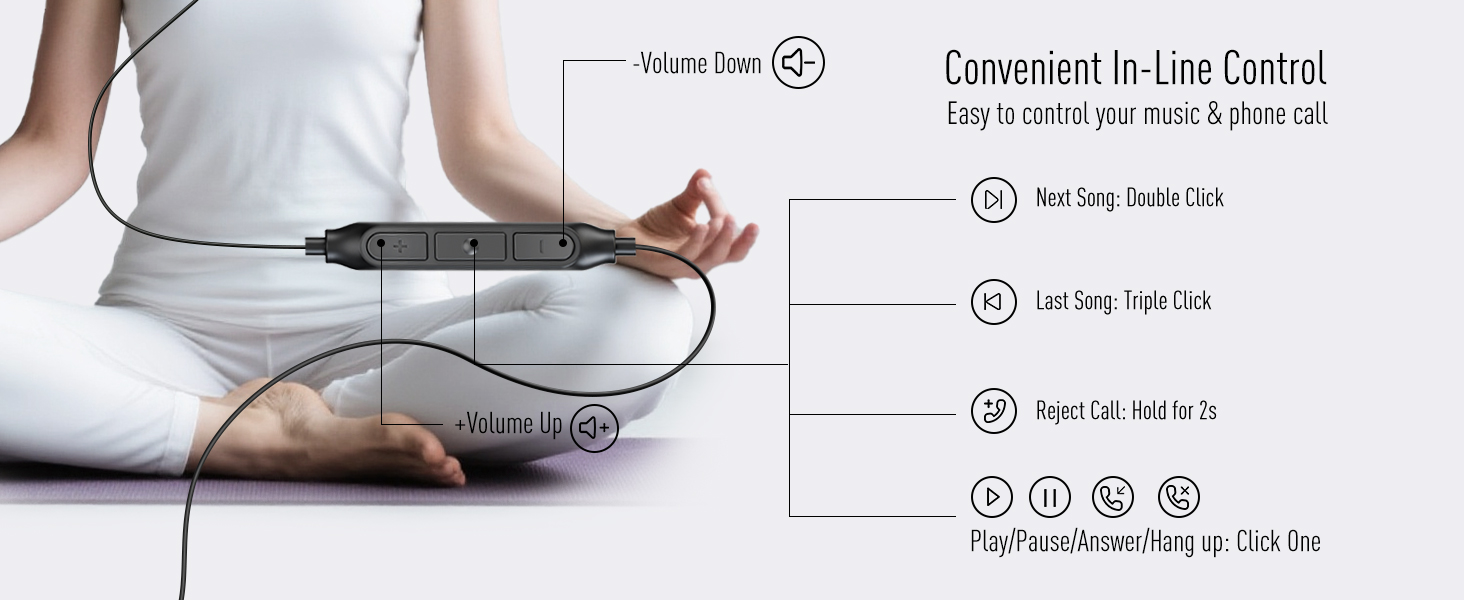 Convenient In-Line Control Easy to control your music & phone call