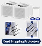 120 Pack Trading Card Shipping Protectors, 3.5'' x 4.5'' Plastic Card Protector with Tape Rolls f...