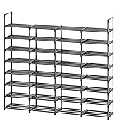 Simple Trending 8-Tier Shoe Rack Large Capacity 64 Pairs Tall Shoe Shelf, Sturdy Metal Shoe Organ...