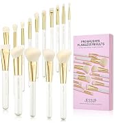 Jessup Makeup Brushes Set 15pcs Face & Eye Brushes for Everyday Makeup T518 | Labeled Makeup Brus...
