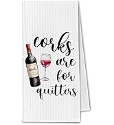 ChissNook Funny Wine Kitchen Towels, Wine Lovers Gifts for Women & Men, Funny Dish Towels with Sa...