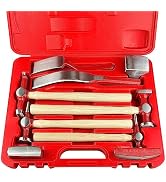 C&T 9 Piece Heavy Auto Body Repair Tool Hammer Dolly Set, Car Body Repair Tool Kit with Carrying ...