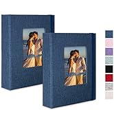 Cherrich Small Photo Album 4x6, Pack of 2 Linen Cover Mini Photo Book, 26-Page Holds 52 Pictures,...