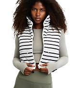 Xeoxarel Women's Cropped Puffer Vest, Reversible Lightweight Full Zip Sleeveless Warm Outerwear P...