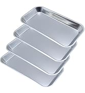 Stainless Steel Trays, 4 Pack Metal Tray Medical Tray Dental Procedure Tray, Lab Instrument Tools...