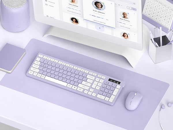 wireless keyboard and mouse combo purple 9
