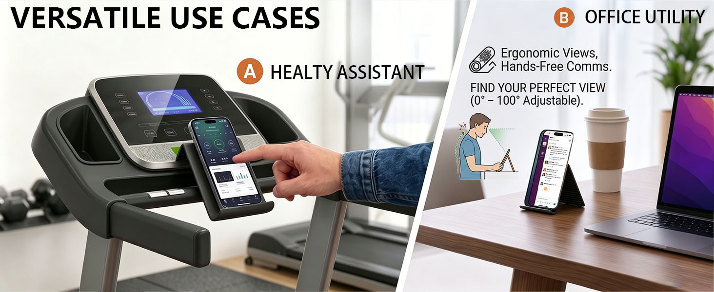 Treadmill Foldable Silicone Aluminum Phone Stand