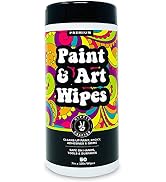 Paint and Art Wipes, Heavy-Duty Cleaner for Paint, Epoxy, Glue, Latex & Acrylic Stains, 1 Pack (5...