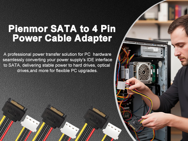 SATA to 4 Pin Power Cable Adapter