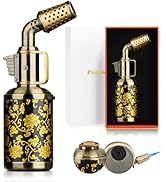 Butane Torch Lighter, Vintage Blow Torch with Continuous Flame Lock and Adjustable Flame, Refilla...
