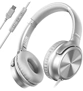 Cowyawn USB C Headphones Wired, Over Ear USB C Wired Headphones with Microphone, Volume Control, ...