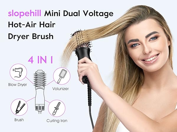 DUAL VOLTAGE HAIR DRYER BRUSH