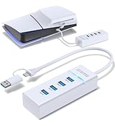 USB Hub for PS5 Pro, PS5 USB Port Expander, 4-Port USB 3.0 Splitter, Hiht-Speed USB Charging Hub ...