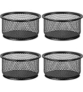 MaxGear Paper Clip Holder, Non-Slip Eva Pad, Mesh Metal Paper Clip Holders, 4 Pack Paperclip Hold...