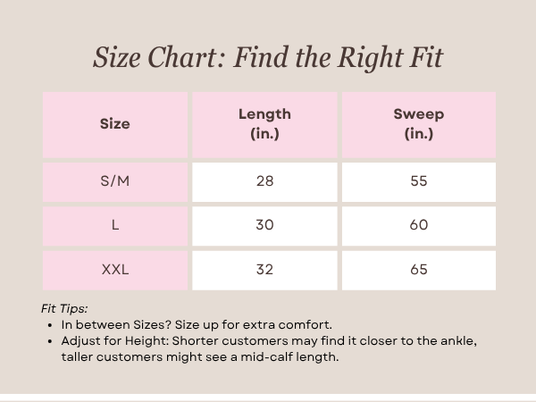 shower wrap, bath wrap, bath towel, size chart