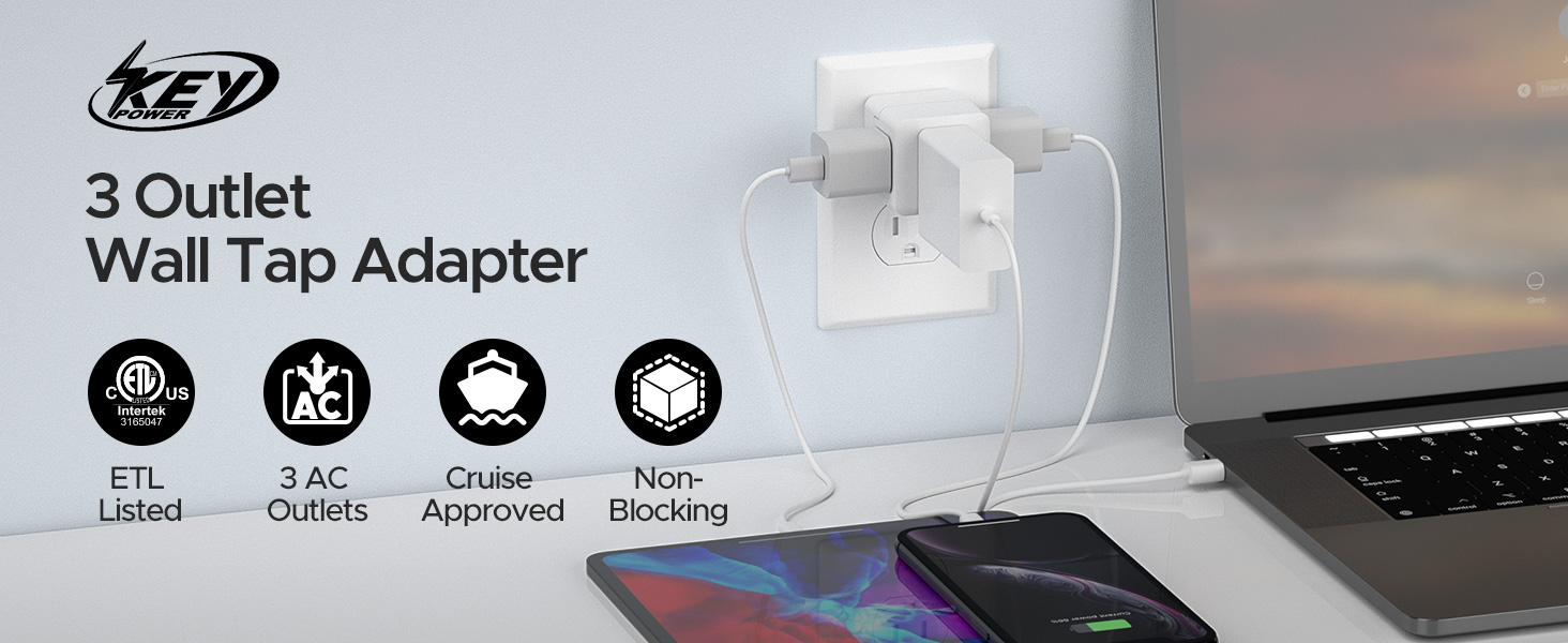 3 Outlet Wall Adapter