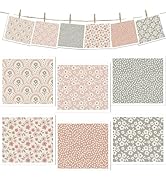 VISSTREE Reusable Swedish Dishcloths for Kitchen, 6 Pack Boho Floral Swedish Dish Cloths, Absorbe...