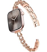 Witzon Slim Gold Watch Bands for Women Compatible with Apple Watch Band 41mm 40mm 38mm 42mm 44mm ...